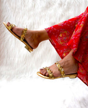 Load image into Gallery viewer, Chloris Gold Sandals