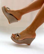 Load image into Gallery viewer, Athena Double-bow Rose Wedge
