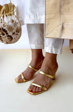 Load image into Gallery viewer, Isla Gold Block Heels