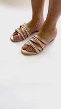Load and play video in Gallery viewer, Zinnia Rose Gold Sandals