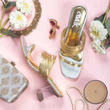 Load image into Gallery viewer, Charlotte Silver Block Heels