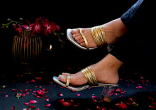 Load image into Gallery viewer, Charlotte Silver Block Heels