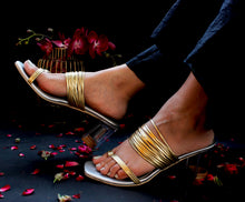 Load image into Gallery viewer, Charlotte Silver Block Heels