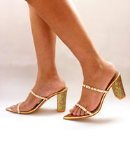 Load image into Gallery viewer, Glow Gold Block Heels