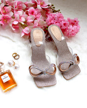 Load image into Gallery viewer, Lexi Double-bow Heels Rose