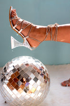 Load image into Gallery viewer, Aura Silver Crystal Lace-up heels