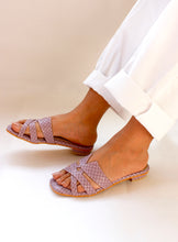 Load image into Gallery viewer, Juniper Lavender Weave Sliders