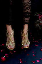 Load image into Gallery viewer, Bibi Glow Gold Block Heels
