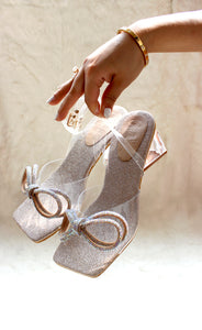 Lexi Double-bow Heels Rose