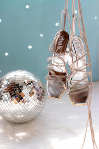 Aura Silver Crystal Lace-up heels