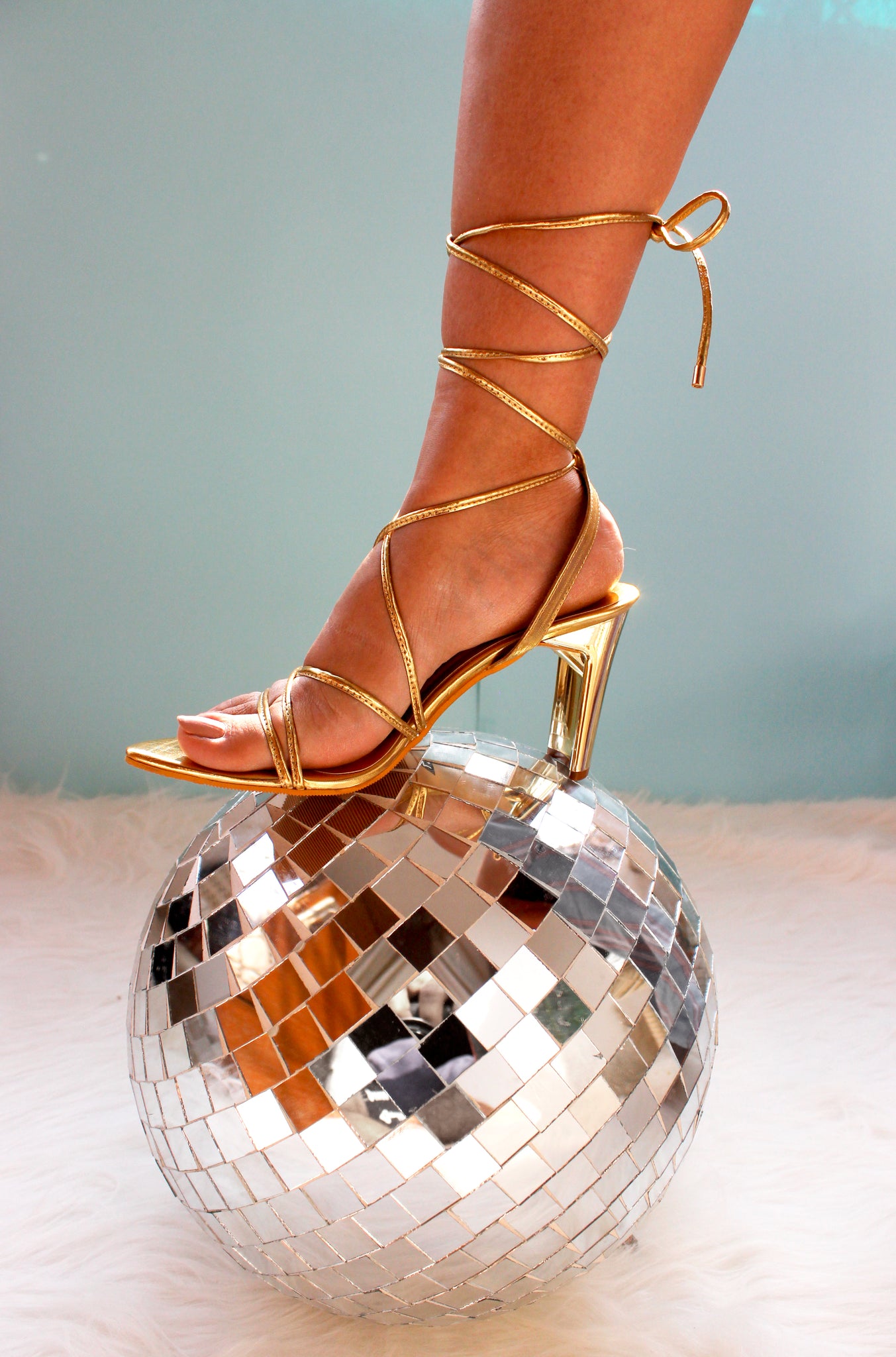 Dazzle Gold Lace-up heels